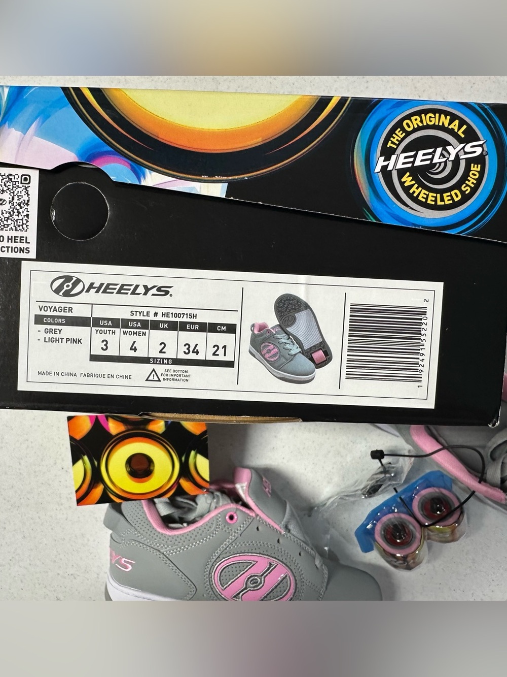 Heelys Voyager Pink/Grey Skate Shoe NWT - Picture 8 of 9